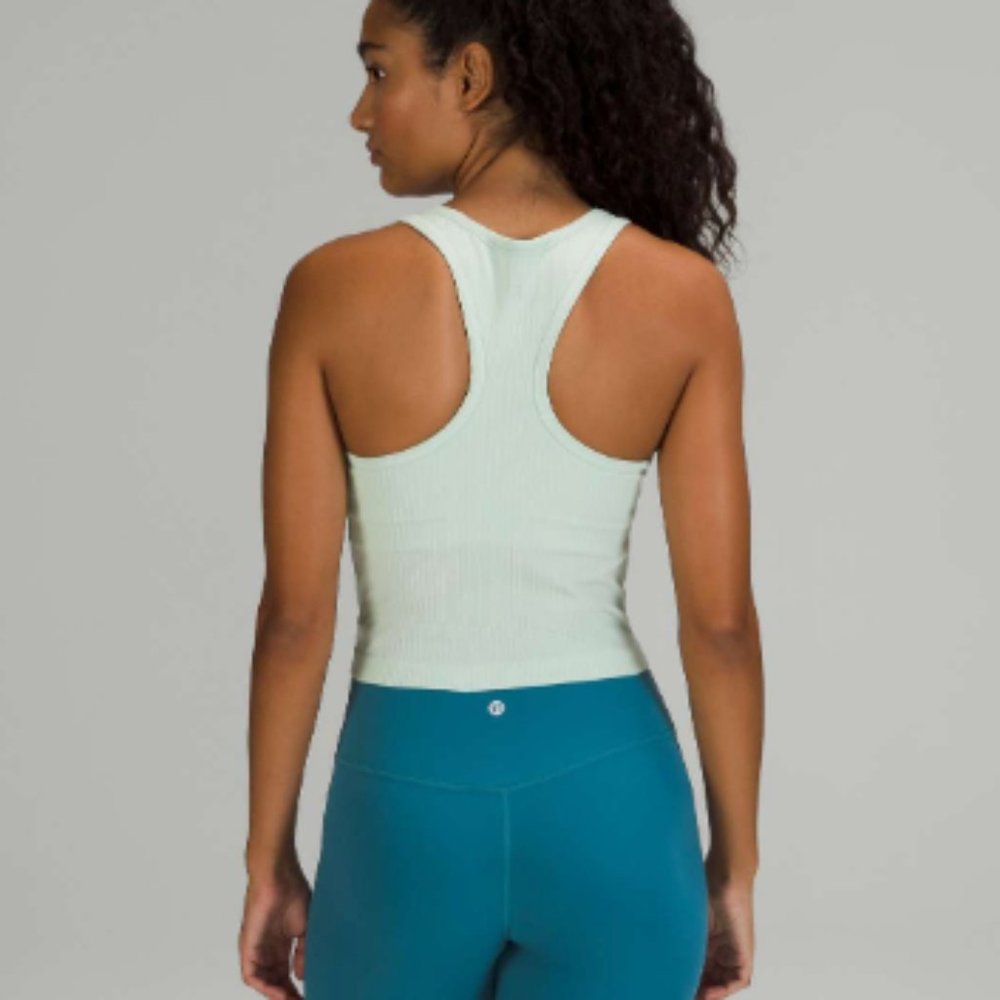 Lululemon Ebb To Street Racerback Crop Tank Top - Delicate Mint (Size 6)
